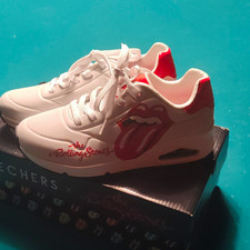 SKECHERS x The Rolling Stones Low Top Sneakers White/Red/Black US Women's 7.5 picture
