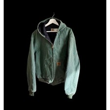 Vintage Carhartt JQ294 MOS Jacket XL Moss Green Lined Canvas Distressed picture