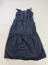Lane Bryant Dress Womens 12P Blue Chambray Strappy Tiered Sundress Summer Casual picture