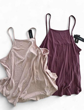 NWT Express Women’s Modal Blend Camisole Tank Top Lot of Two Pink Purple M picture