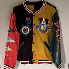 1991 VINTAGE RARE Men’s Varsity Letterman Jacket Multicolor All Star U PATCH picture