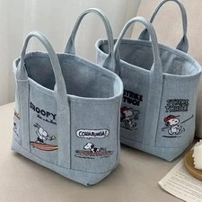 Cartoon Snoopy Embroidered Canvas Bag: Large Capacity, Portable, Handheld picture