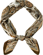 Vintage Silk Feel Square Scarf for Men Satin Bandana Tiny Pattern Print Neckerch picture