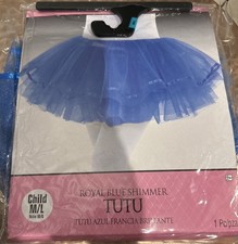 Girls Royal Blue Glitter Tutu Halloween Costume Skirt Dress Child Medium Large picture