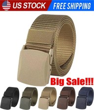 Men's Plastic Cam Buckle Nylon Canvas Tactical Waistband Webbing Military Belt picture