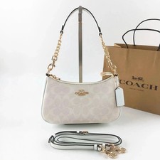 NWT COACH Teri 2Way CA548 Shoulder Bag Signature Coated Canvas White New outlet picture