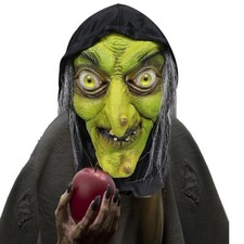 Horror Scary Witch Old Lady Evil Mask w/Wigs For Halloween Cosplay Party Costume picture