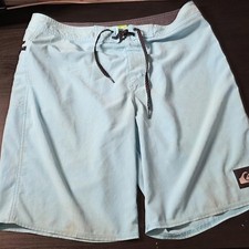 QUICKSILVER Board Shorts Adult 33 Light Blue Skate Surf picture