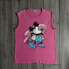Vintage 80s Disney Mickey Mouse Cartoon Art Graphic Tank Top picture