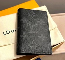 Louis Vuitton Pocket Organizer Black Monogram Men’s Card Holder Wallet W/Box picture