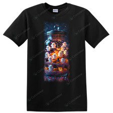 Halloween Ghost Jar T Shirt Spooky Pumpkin Jack O Lantern Tee Women Design Cute picture