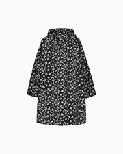 NWT Marimekko Äänne Unikko in Black White Floral Rain Coat M picture
