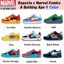 A Bathing Ape Bape Sta Marvel Comics Sneakers 9 Colors Size Men's Size picture