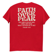 Faith Over Fear Christian T-Shirt Religious Bible Verse Graphic Tee Unisex 5XL picture
