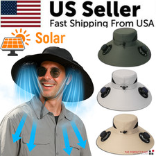 Solar & USB Powered Fan Outdoor Fishing Hat Sunscreen Sun Hat With Dual Fan New picture