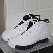 RARE VINTAGE 2000's Air Jordan 18.5 White Black Chrome 4.5Y 6 Womens 306891-101 picture