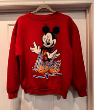 VTG 90s Disney Mickey Unlimited by Jerry Leigh Red Crewneck Sweatshirt – Size L picture
