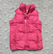 Lands' End Kids Pink Puffer Vest Down Full Zip Pockets Nylon Size S 7-8 picture