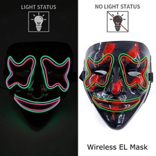 Halloween Scary Mask Cosplay Led Costume Mask EL Wire Light up Halloween Party picture