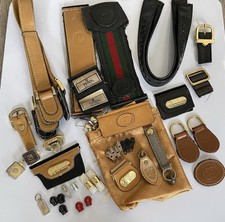 Asstd Lot Vtg Gucci Fendi Junk Bag Replacement Parts Logos Hardware Zippers Etc picture