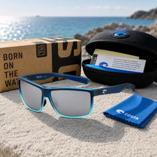 New in box Costa Rinconcito Blue Gradient /Grey Mirror 580p Polarized Sunglasses picture