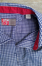 Chik Fil A LS Uniform Shirt Women's M Blue White Check Team Style Oobe Button Up picture