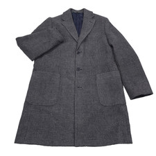 B by Brooks Brothers Gray Plaid Double-Face Wool Blend Overcoat Men's Size 42R picture