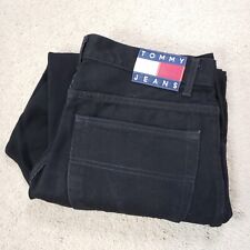 Vintage Tommy Hilfiger Jeans Mens 36x30 Black Flag Straight Grunge Y2K 90s picture