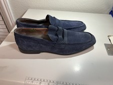 Oliver Sweeney Kenworth Blue Suede Loafers Mens Sz us 9.5 Excellent Cond ITALY picture