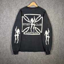Vintage West Coast Choppers Shirt XL Black 90s Faded Strip Club Rare Long Sleeve picture
