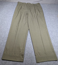 Vintage Zanella Pants Mens 36 Brown Pleated Made Italy Quiet Luxury Dress 36x31 picture