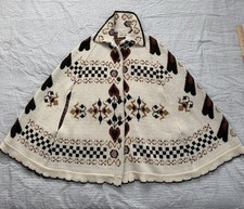 Sturbridge Vintage 70s Poncho Heart Motif Knit Dutch Pattern picture