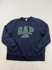 Gap Sweatshirt Mens XL Blue Fleece Crewneck Pullover Times Square Logo picture