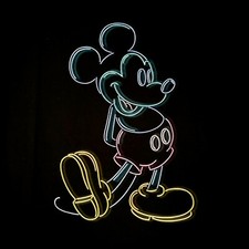 DISNEY MICKEY MOUSE SHIRT MENS EXTRA LARGE XL CASUAL NEON LINE ART DISNEYANA NWT picture