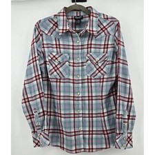 Wrangler Retro Womens Plaid Western Snap Front Shirt Red Blue 112345120 Medium picture