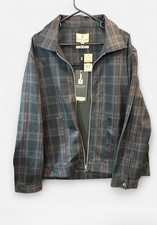 NWT Scott James England Plaid Full Zip Jacket Men’s XL Black Burgundy Gray picture