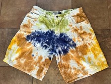 Vintage Quicksilver Tie-Dye shorts baggy corduroy men’s 38 Y2K surf skate Rare picture