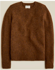 J. CREW Men's Brushed Wool Crewneck Sweater Heather Brown - $178 - NWT picture