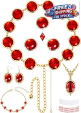 Red Gem Waist Belt,Raven Costume Accessories Belt,Adjustable,Cosplay,10Pcs | picture