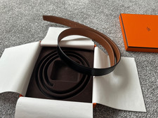Hermes 32mm Reversible Belt Strap 95cm Tan/Black picture