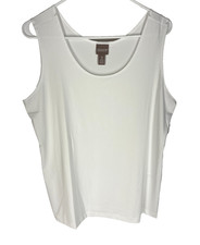 CHICO'S Tank Size 3 Womens XL Alabaster White Microfeel Soft Top NEW NWT picture