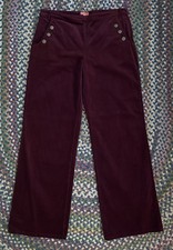 MODCLOTH Women's Burgundy Velveteen/Corduroy Dress Pants Size Large 60s BoHo picture
