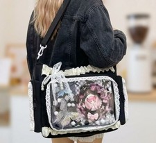 Y2K Kawaii Ita Bag Japanese Lolita Clear Window Shoulder Tote Bag DIY with Keych picture