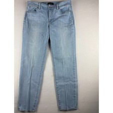 Talbots Flawless Five Pocket Boyfriend Jeans Light Wash Blue Size 8 Straight Leg picture