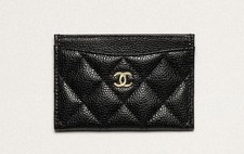 CHANEL Classic Card Holder Original Receipt Black Caviar picture
