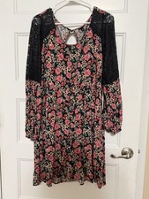 Torrid Size 2 Floral Mini Dress with Shoulder Lace Detail picture
