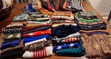 Estate Lot 55 Scarves Wraps Shawls Oblong Squares Mixed Colors Textiles Patterns picture