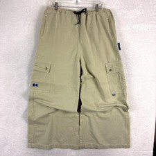 Vintage Kikwear Pants Mens M Beige Drawcord Wide Leg Rave Skater 90s JNCO USA picture