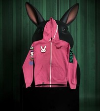 JINX Overwatch D.Va Ultimate Hoodie Mens Small Pink Full Zip Sweatshirt Sealed picture