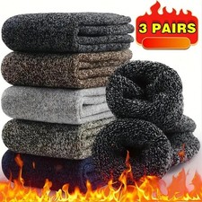 3/5 Pairs Solid Color Wool Socks for men Winter Warm Socks Thermal Socks Thick picture